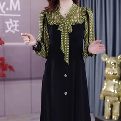 Dress 2024 Spring/summer Slimming Patchwork Plus Size Dress New Style Temperament Age Reducing Floral Long Sleeves Small Stature