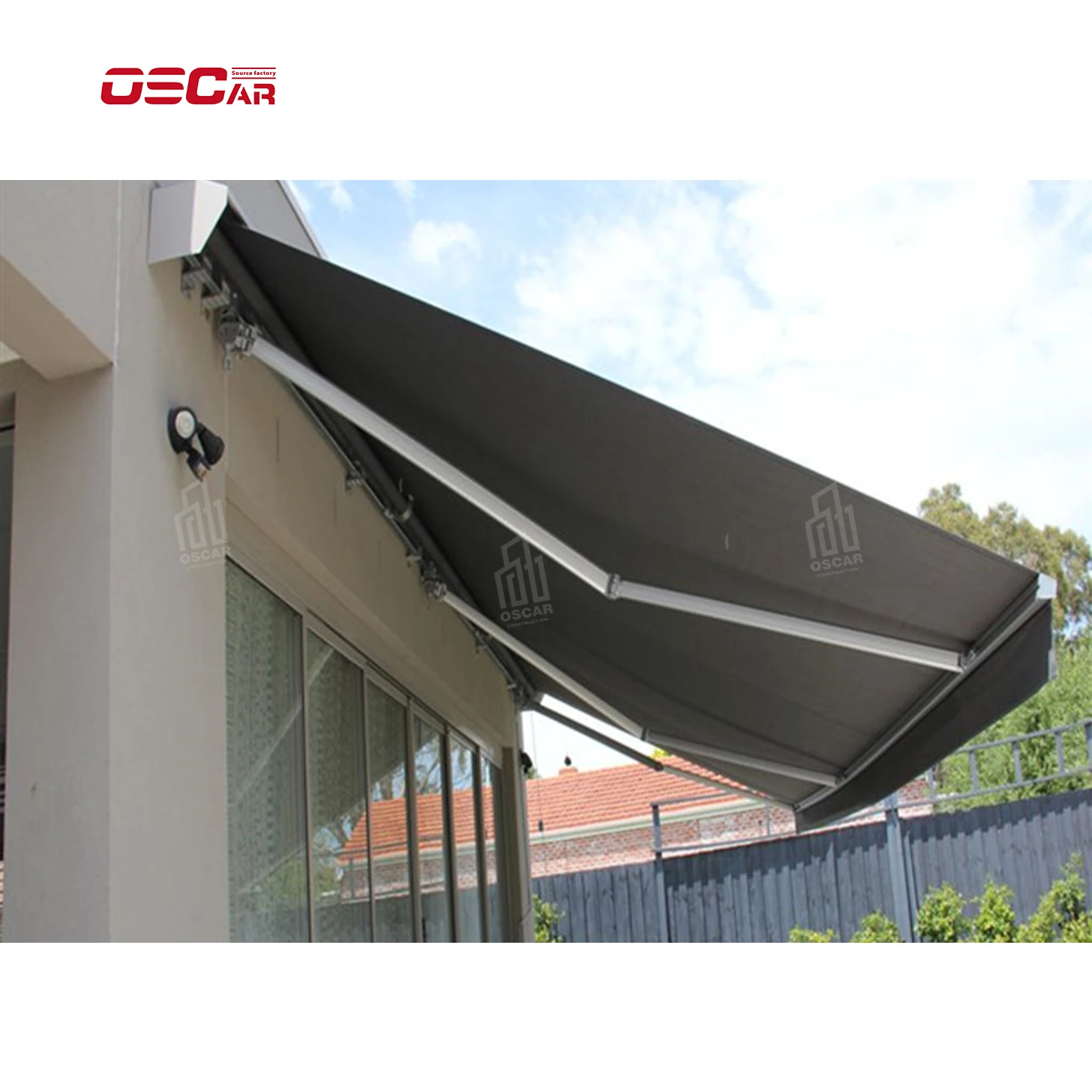 

Waterproof outdoor awning canopy 1-7m width wall mounted retractable awning