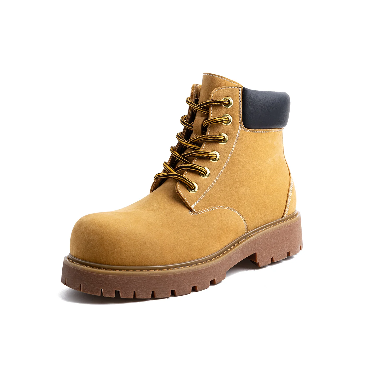 

Mr.A Classic High-Top 4.5cm Height-Increasing Wear-Resistant Yellow Boots Outdoor Leather Comfortable Retro Warm Boots Autumn and Winter Men's Work Boots