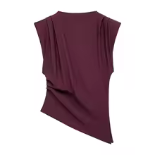 Tank Top Bra Built In Cute Aesthetic Ruched Strapless Summer - Claret