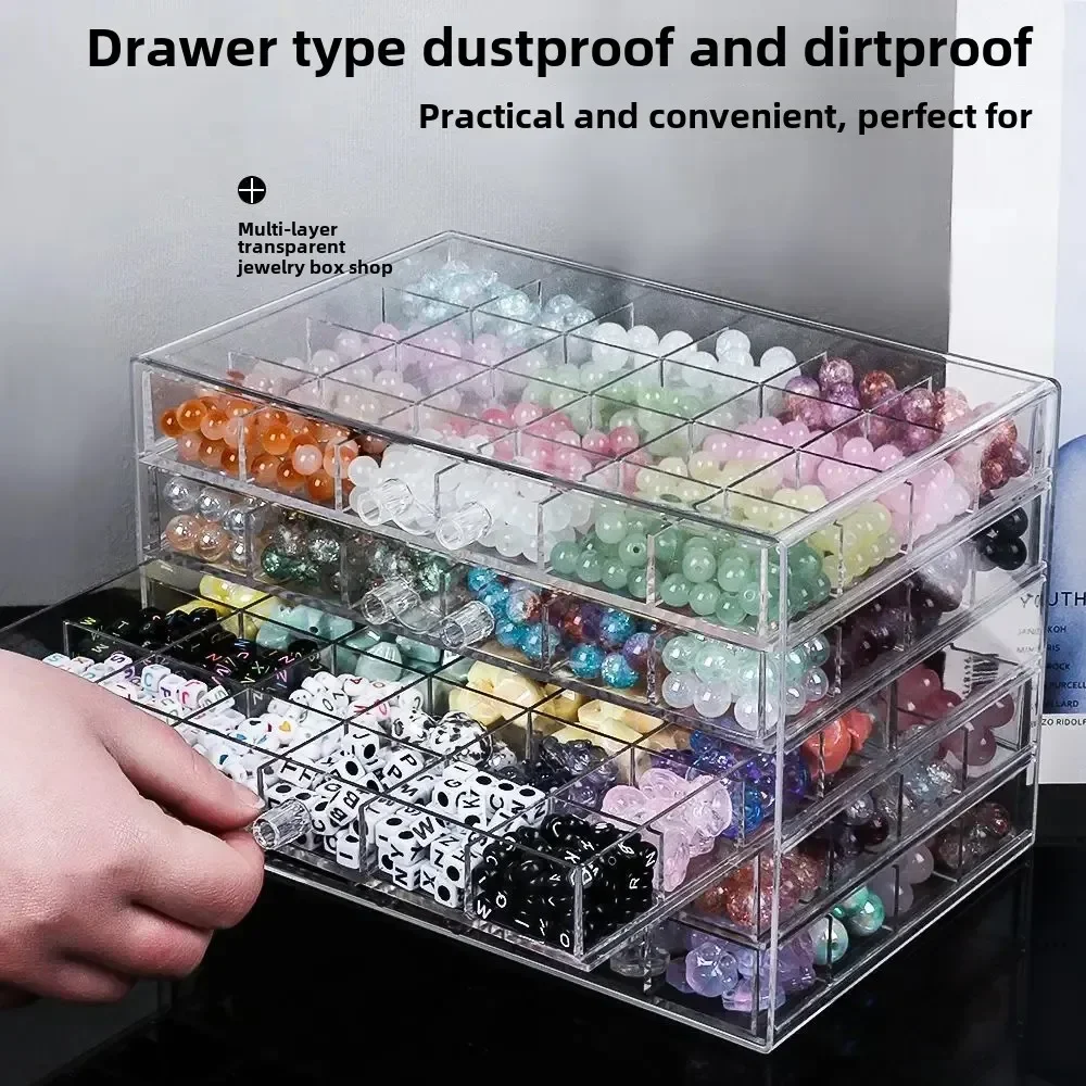 

3-120grid Drawer Style Bead Storage Box Handmade DIY Materials Jewelry Box Multi-Grid Classification Elegant Accessories