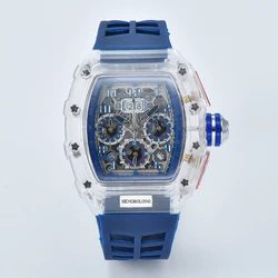 2025new spot, six-pin multi-functional running second engraving hollow quartz watch, unisex watch