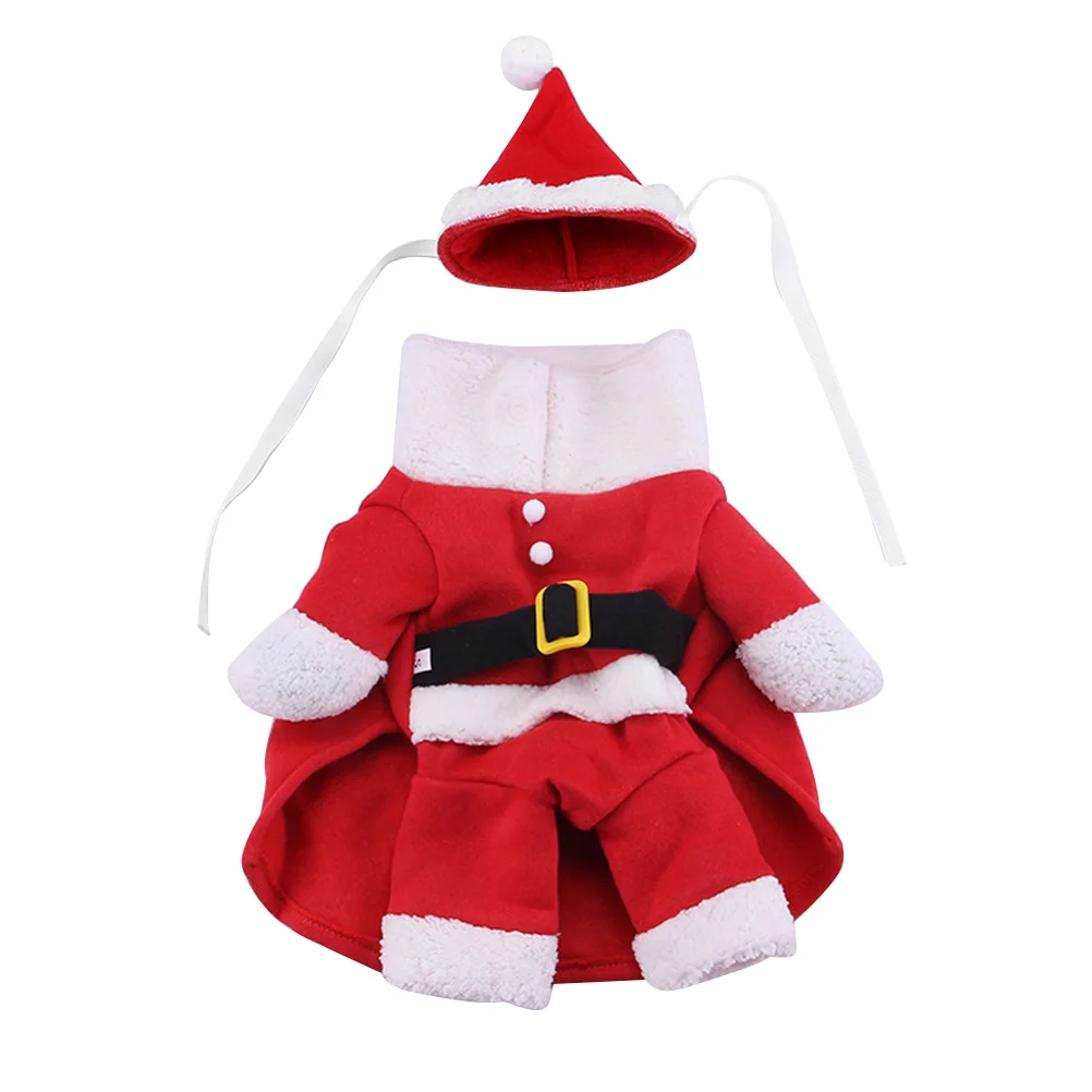 Christmas Dog Costume Santa Design Durable Pet Coat For Puppy Outdoor Walking Jogging Party Wear Large Size Dog Clothes Pet