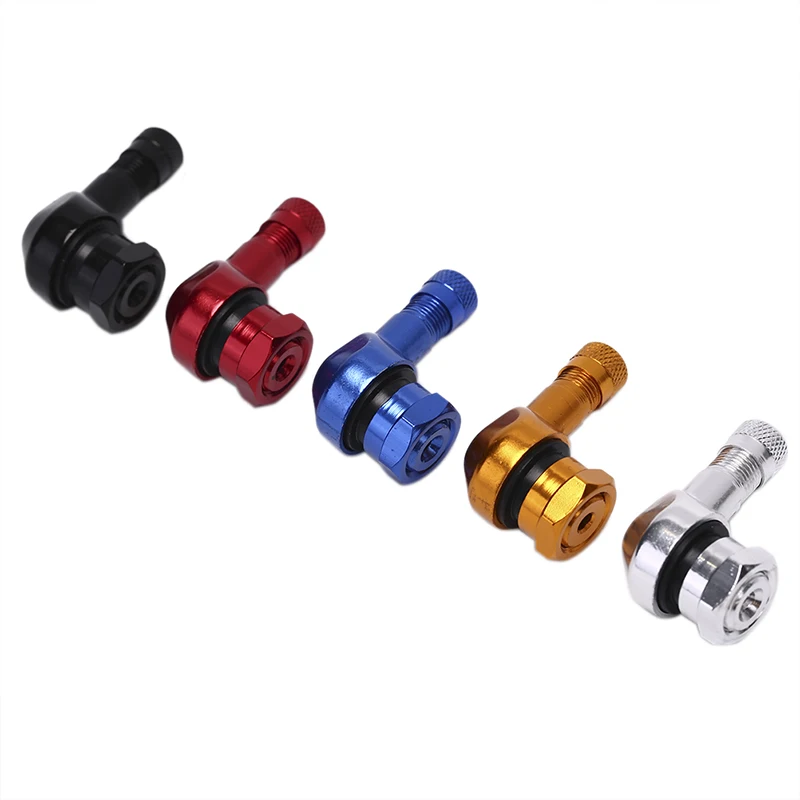 

2pcs 10mm 11.3mm Rim Wheel Parts Motorcycle Wheel Tire Tubeless Valve Stems for 90 Degree Angle CNC Aluminum Valve Stem