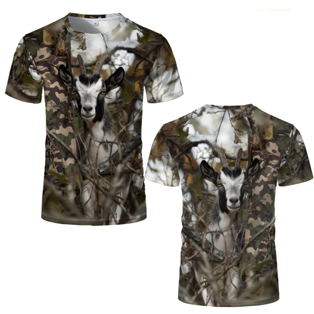 Fashion Camouflage Hunting Men's T Shirt Funny Sild Boar Pattern 3D Printed T-Shirt Summer Streetwear Sports Casual O-Neck Tops