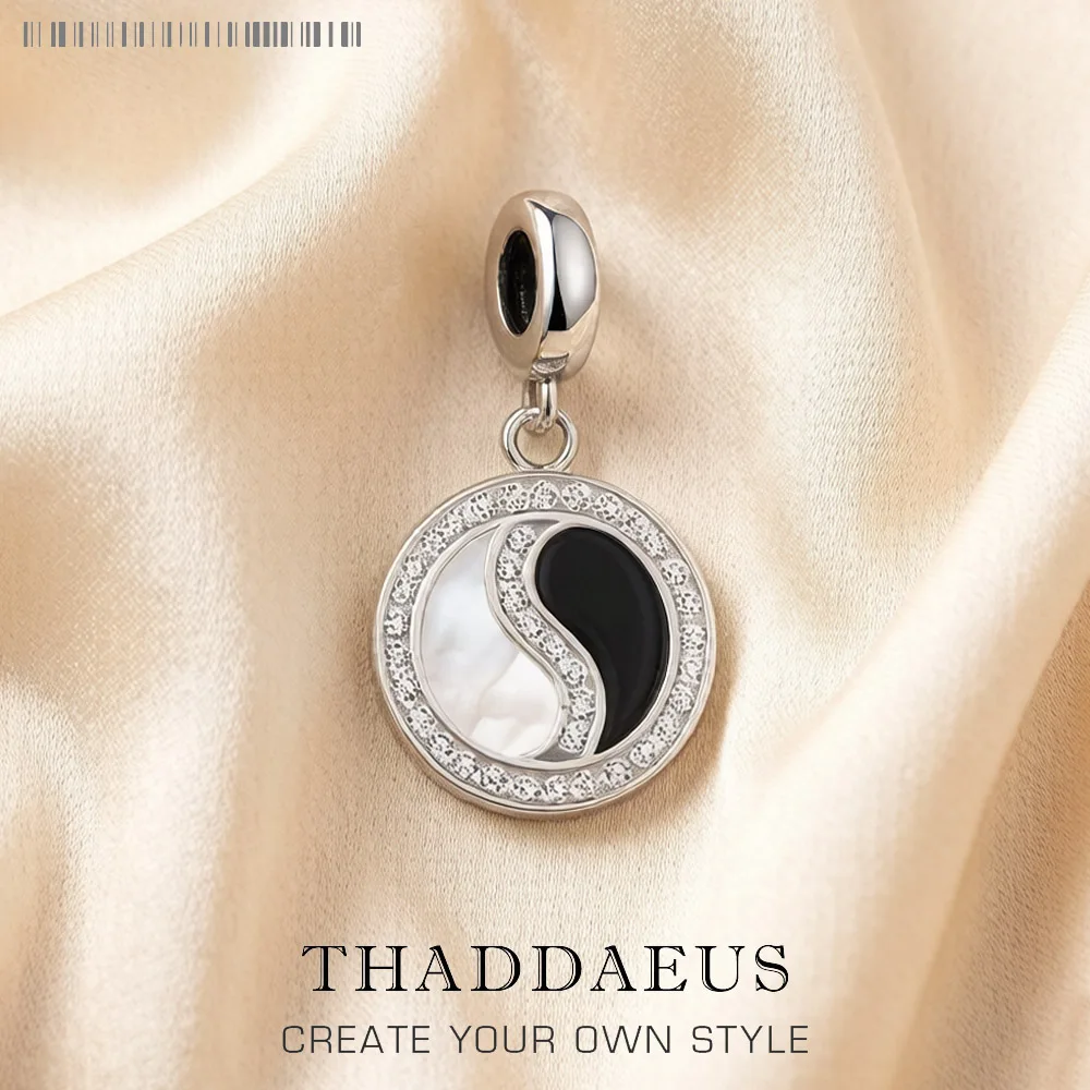 Yin and Yang Gossip Taiji Lucky Charm Antique Retro Pendant Essential Oil 925 Sterling Silver High Jewelry