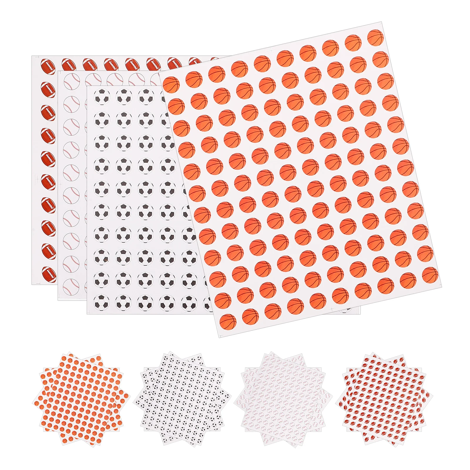 

20 Sheets Stickers Sports Small Decorative Basketball Shaped Soccer Printing Pattern Party Walls Doors Windows Glass