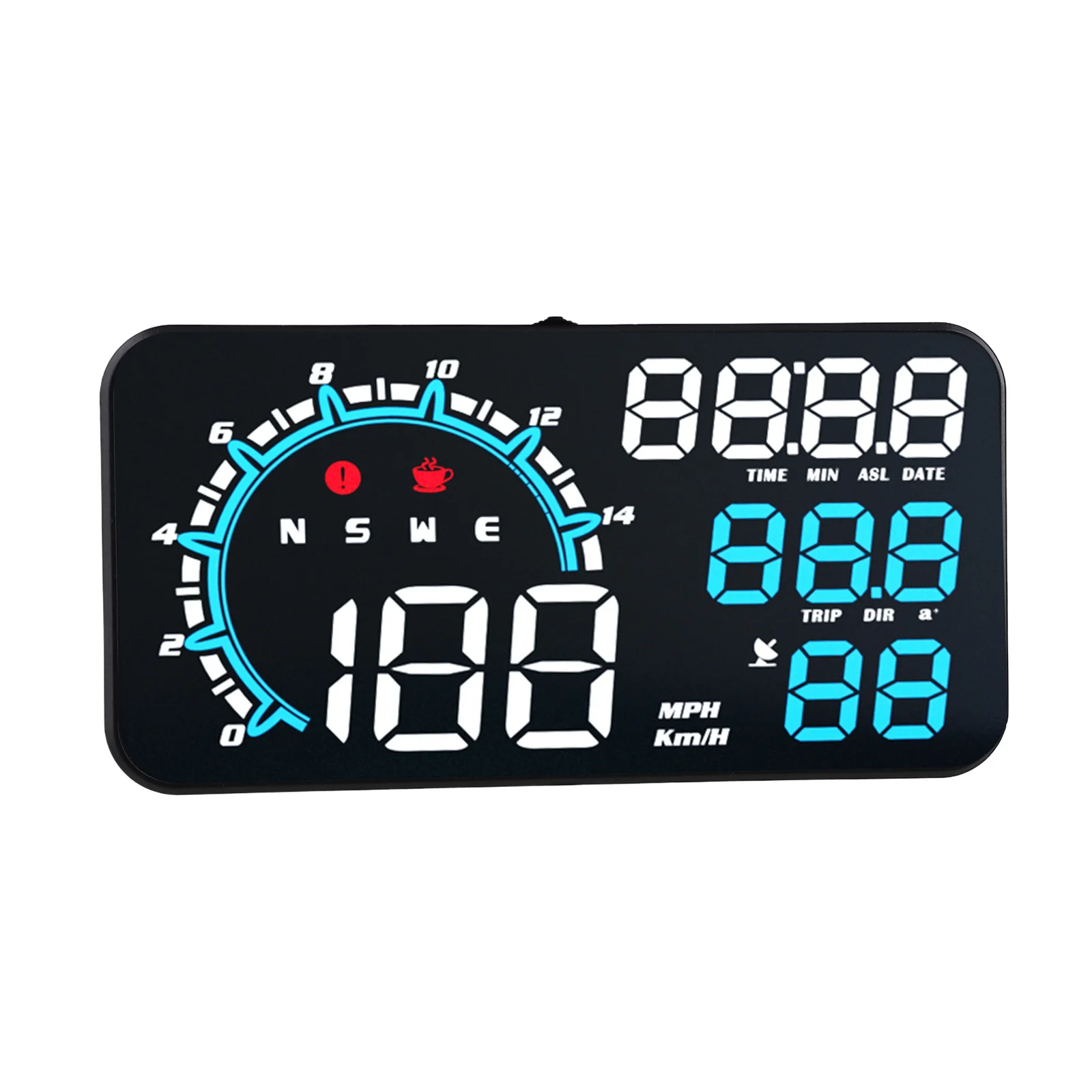 

Совместимый с OBD2 GPS HUD-дисплей с функцией отображения на лобовом стекле, цифровой спидометр для автомобиля, отображение скорости, времени, даты и направления движения.