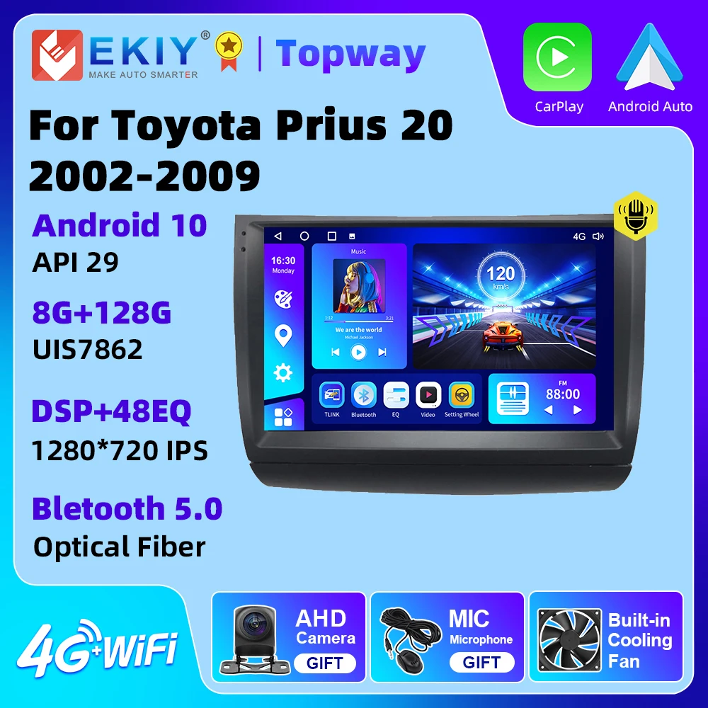 EKIY For Toyota Prius 20 2003-2009 Android Auto Carplay Car Radio Stereo Multimedia Player Autoradio Navigation GPS Audio