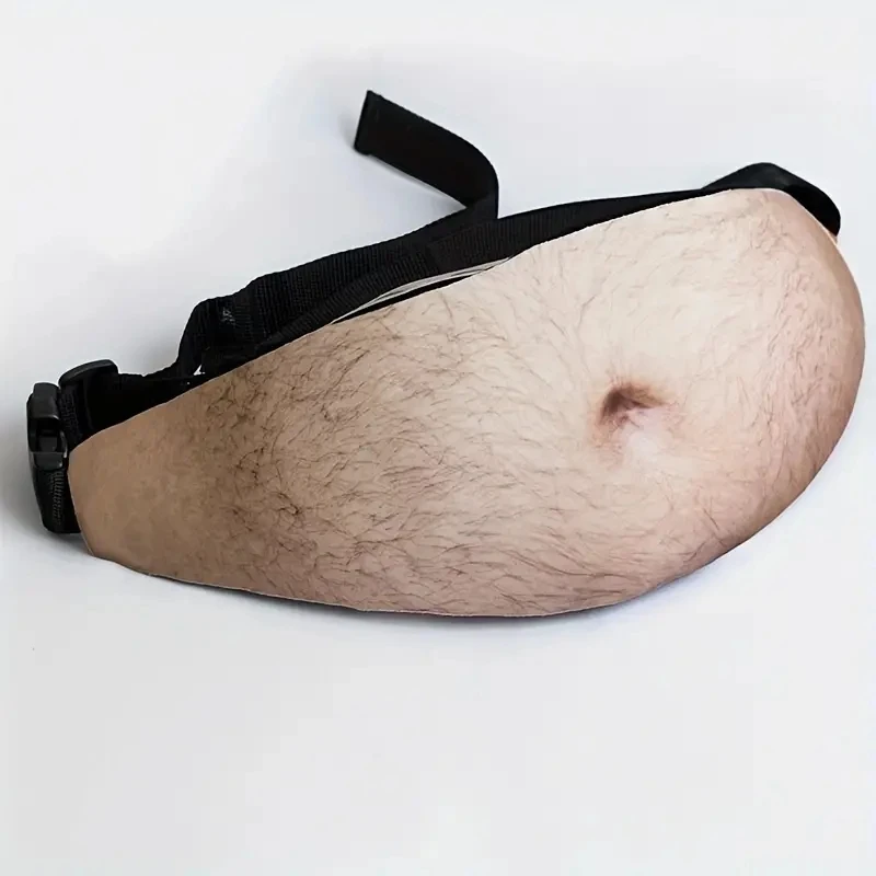 

Funny Pop Dad Bod Money Belt Bag Womwn Travel Shoulder Bags Flesh Color Creative Fanny Pack Beer Fat Belly Bum Pouch Waist Bag