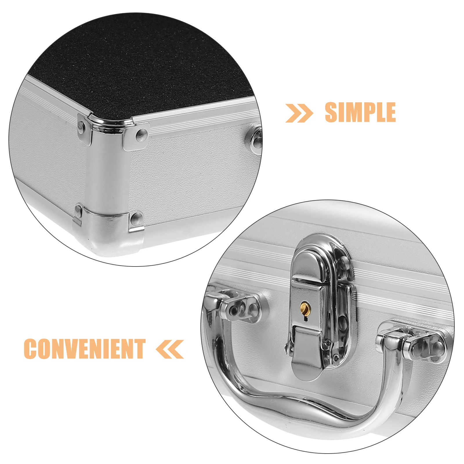 

Aluminum Alloy Suitcase Hard Metal Case Tool Box Organizer Egg Cotton Storage Solution For Men With Latch Sponge Inserts