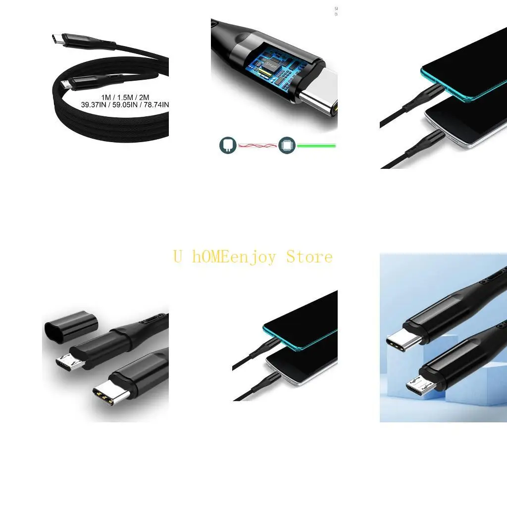 B0KF High-Speed Charging and Syncing TypeC to Micro USB Cable -Bidirectional OTG Adapter Cable Data Transfer Fast- 480Mbps