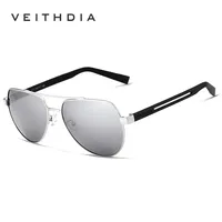 VEITHDIA Brand New Fashion Men‘s Sunglasses UV400 Anti-reflective Polarized Mirror Glasses Metal Frame Eyewear For Female FA2800