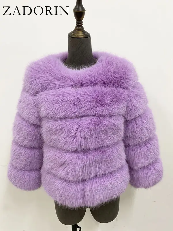 ZADORIN S-6XL Mink Coat Winter Black White Faux Fur Coat Woman Elegant Fluffy Faux Fur Jacket Top Short Fur Coats Woman Clothing - Image 28
