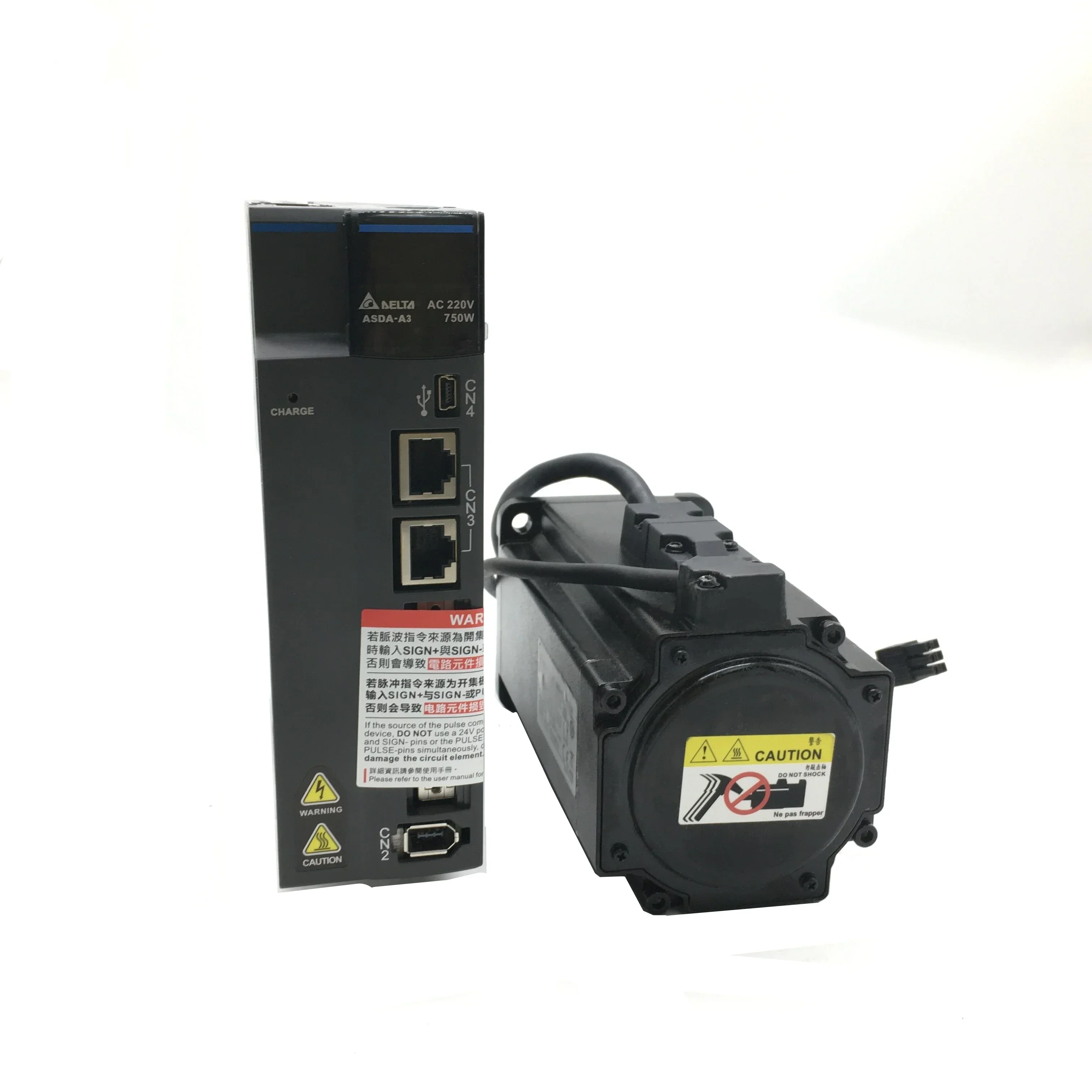 Delta A3 220V AC Servo Motor Driver Kit 24Bit Absolute Encoder 100W-3KW 40mm-180mm Flange Servo Motor Pulse Input CANopen DMCNET