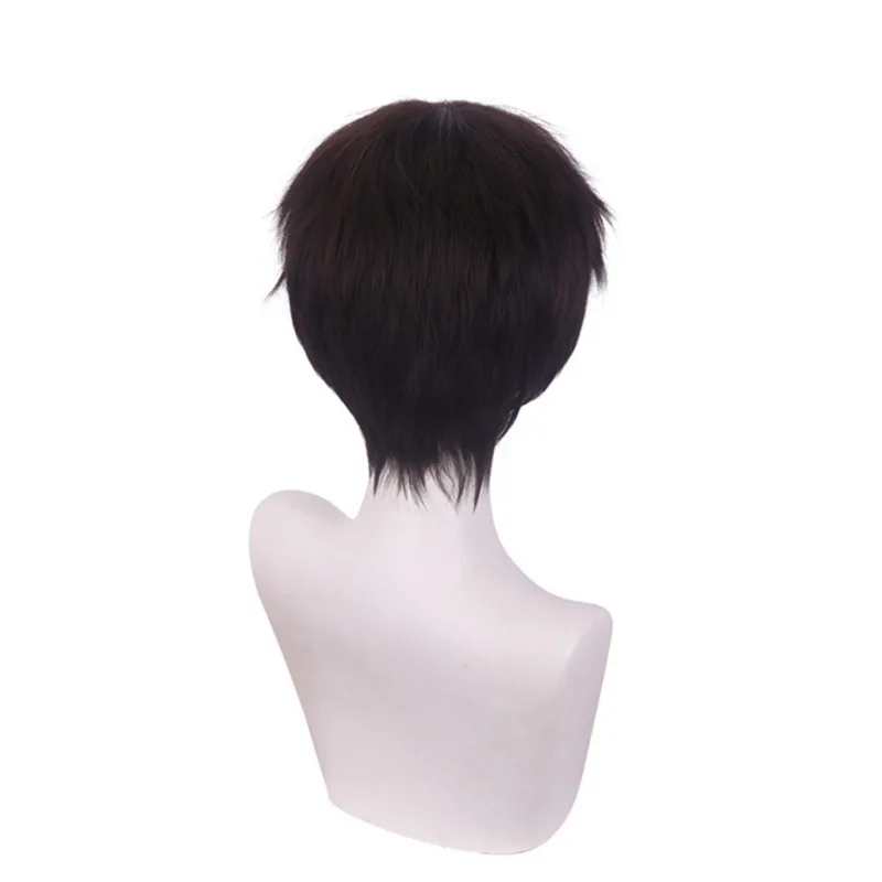 Peluca Neon Genesis Evangelion EVA Shinji Ikari Peluca de cosplay Peluca corta negra y marrón para niños