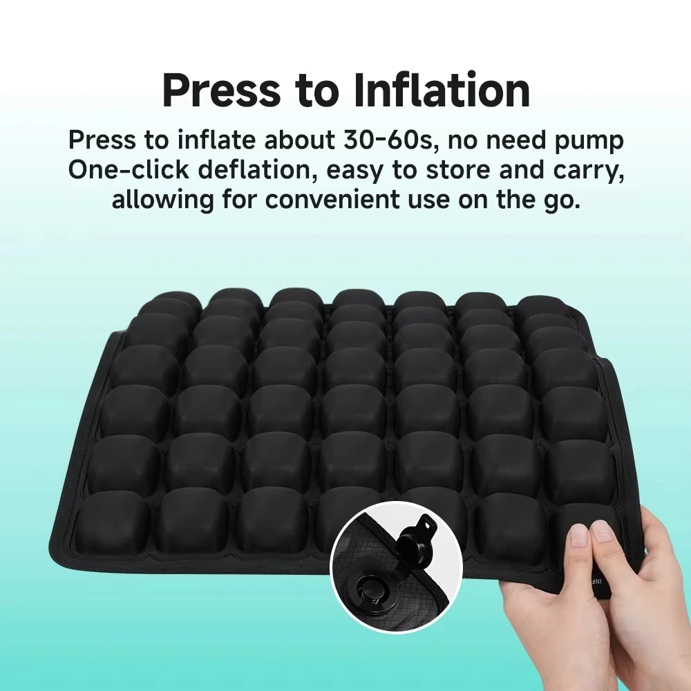 1pc 3D Ergonomic Chair Cushion For Long Sitting, Office Chair Car Seat Cushion, Adjustable Inflatable Cushion image 4