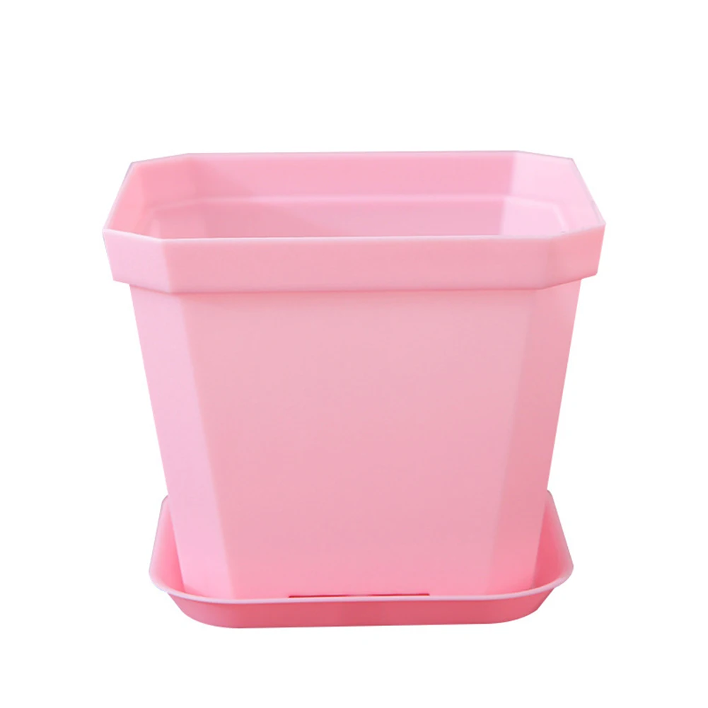 12 Count Resin Plastic Flower Pots with Drainage Holes and Separate Drainage Trays for Indoor Plant Maintenance Tasks