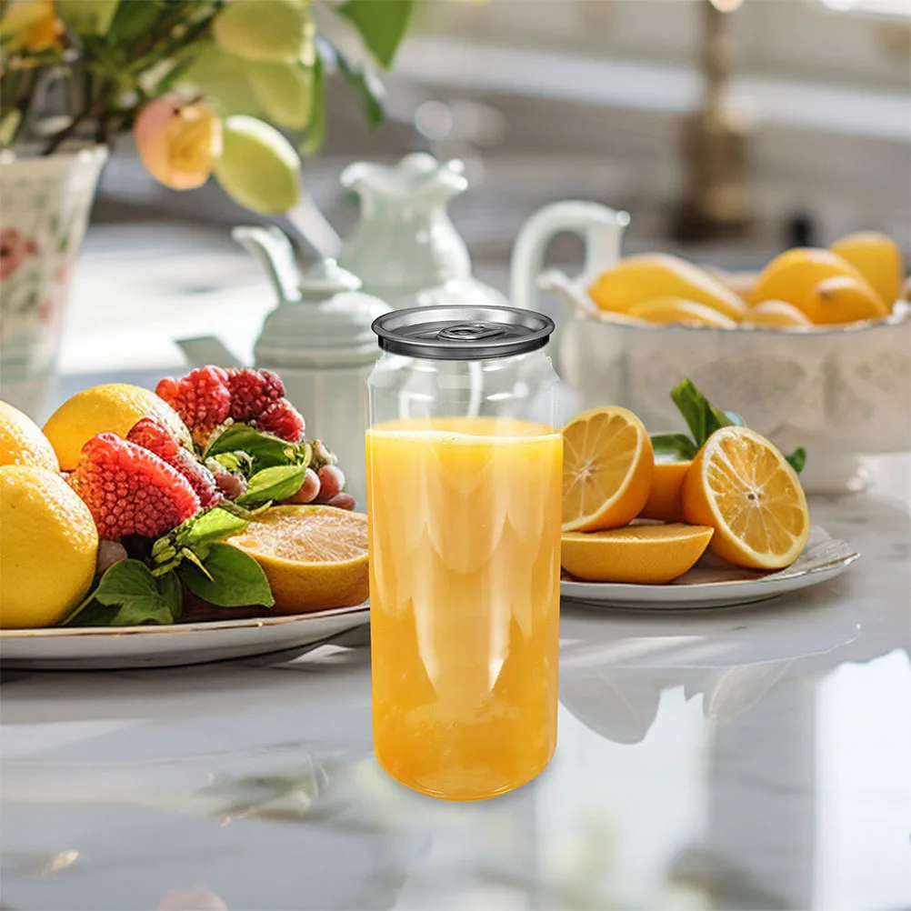 

15Pcs Empty Soda Can 500Ml Clear Reusable Plastic Aluminum Beverage Containers for Parties Travel Hiking Lightweight Spill Proof