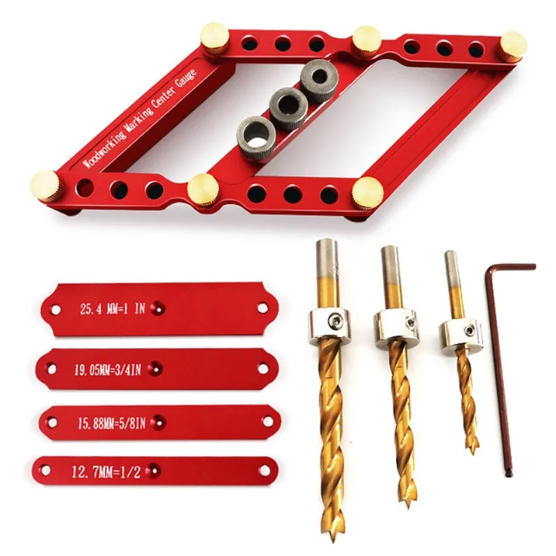 

3-in-1 Pin Fixture Straight Hole Punching Positioner Self-centering Scribe Round Positioning Drill Bit Guide ioDrilling Machine