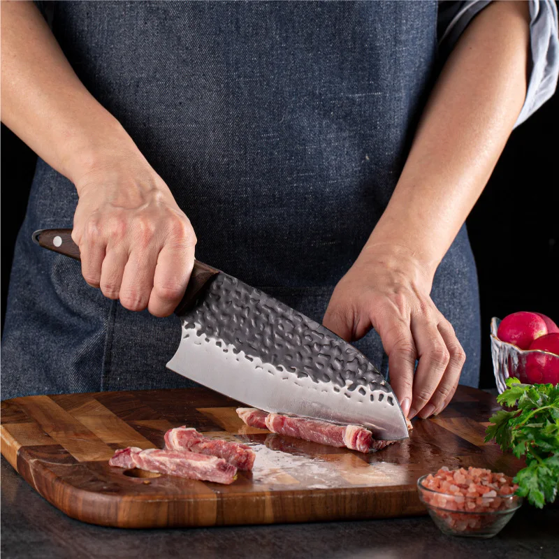 Butcher Boning Knife Handmade Blade Wood Handle Kitchen Knives Chef Cleaver Meat Fruit Chopping Vegetables Utility Slicing Knife