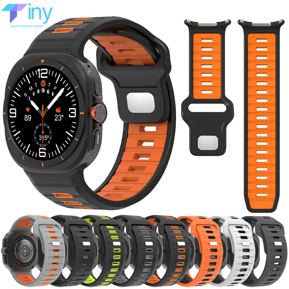 Silicone Strap for Samsung Galaxy Watch Ultra 47mm Band Sport Bracelet Correas for Galaxy Watch 7 Ultra No Gaps Soft Watchband