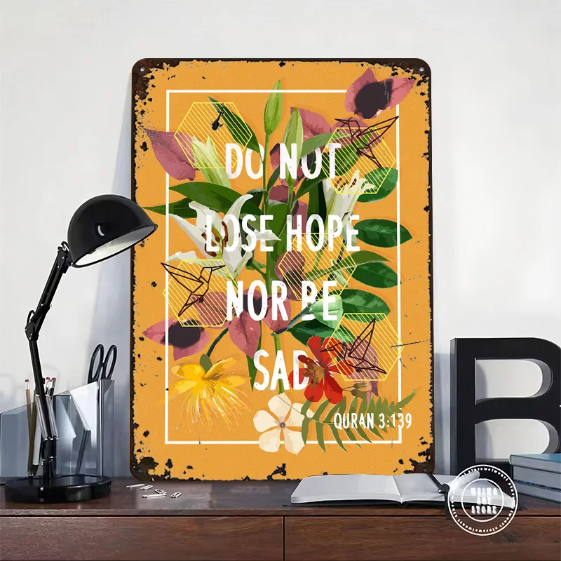 Do Not Lose Hope 3D Texture Printed Poster Custom Vintage Metal Tin Plate Sign for Wall Art Decoration Garage Decorations House