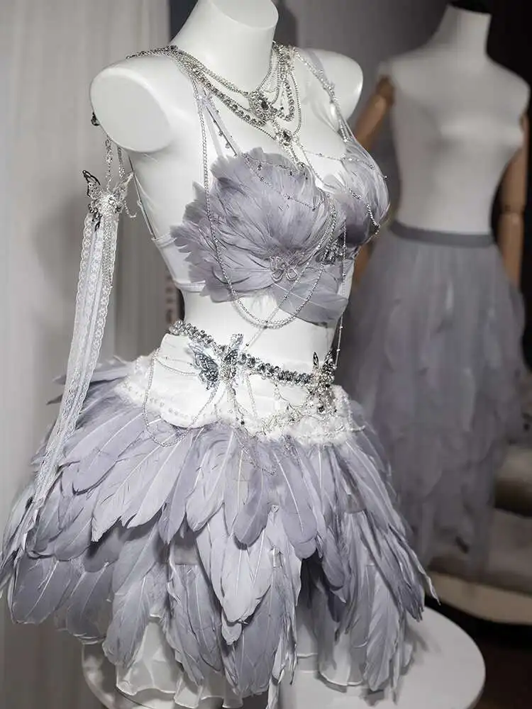 

IEDM Love Electric Festival DJ Ночной клуб Бар Дискотека Performance DS Show Angel Photo Feather Tutu Set