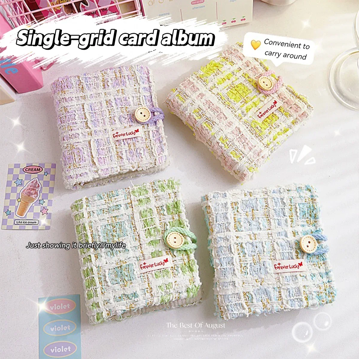 3-inch  Loose-leaf Album Kawaii Mini Travel Notepad Bank Card Business Card Storage Book Celebrity Photos and Philatelic Book