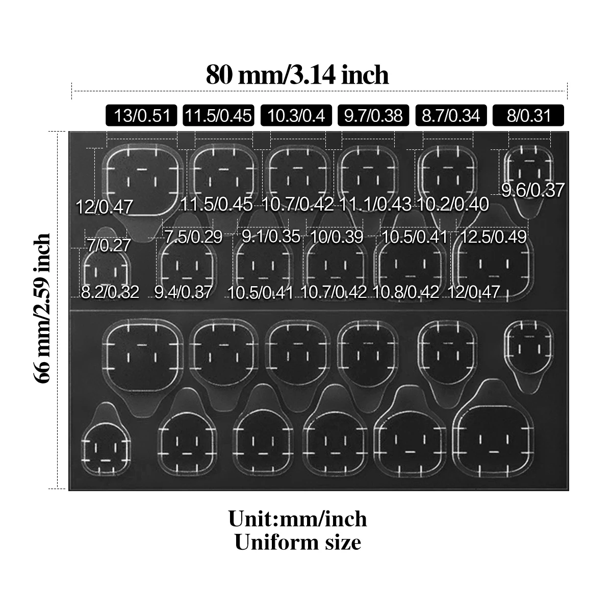غراء جيلي جديد من بريدجسووند: ملصقات غراء أظافر جيلي بالأشعة فوق البنفسجية (480/360/240/120 قطعة)، على الوجهين، اضغط على، معالجة بالأشعة فوق البنفسجية، مقاومة للماء #3