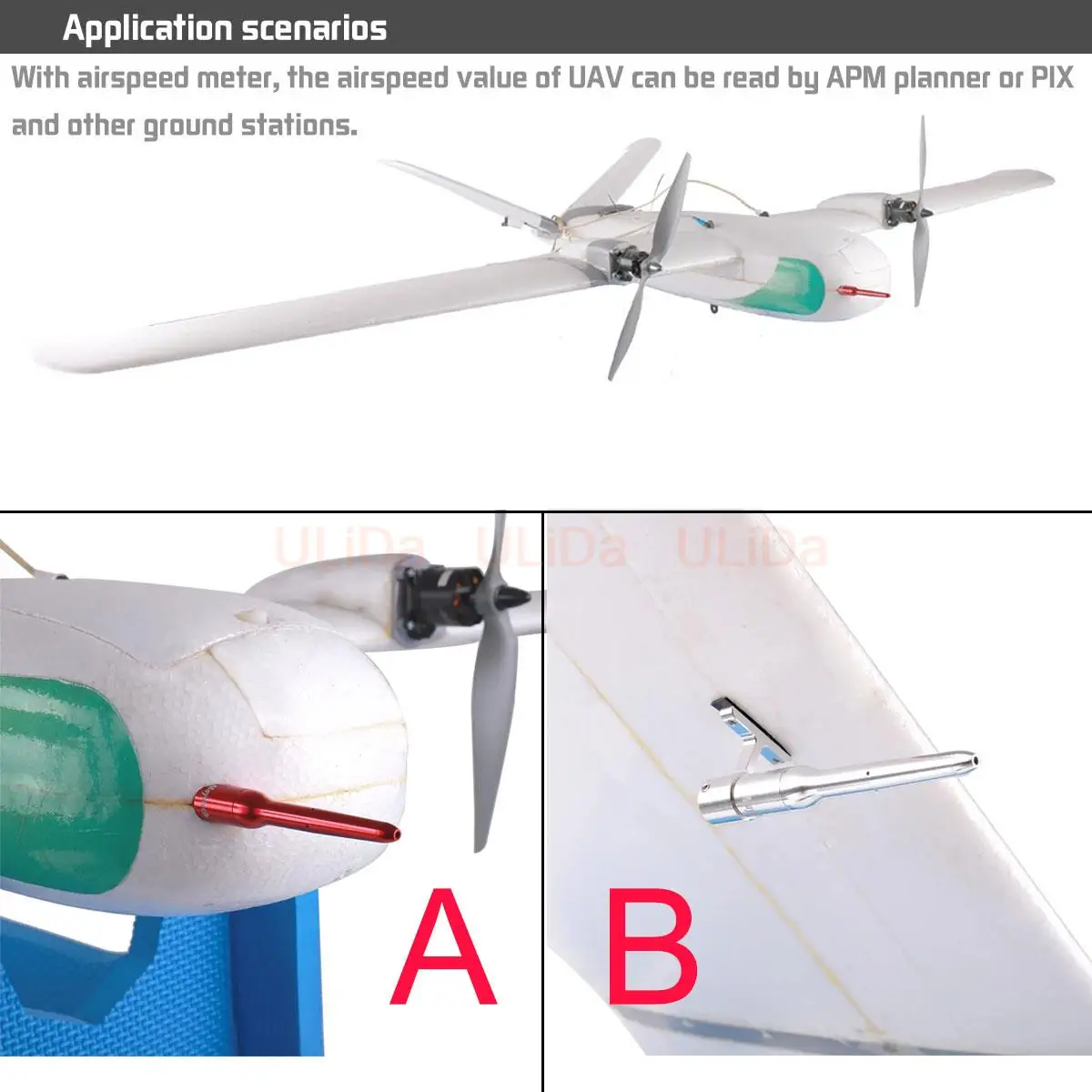 Model RC aluminiowe części zamienne do rur Pitota w samolotach do zdalnie sterowany dron Quadcopter puszczania samolotów Mayatech MT90