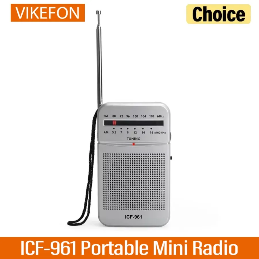 ICF-961 rádio estéreo ao ar livre rádio am/fm ponteiro de bolso rádio 2 x aa bateria operado para acampamento ao ar livre indoor uso de emergência