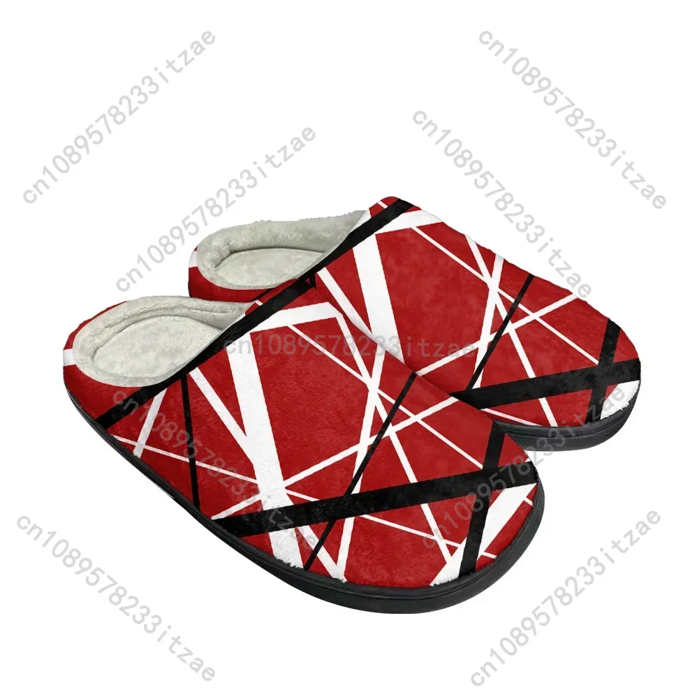 

Hot EVH 5150 STRIPES Fashion Cotton Custom Slippers Mens Women Teenager Plush Casual Keep Warm Shoes Thermal Comfortable Slipper