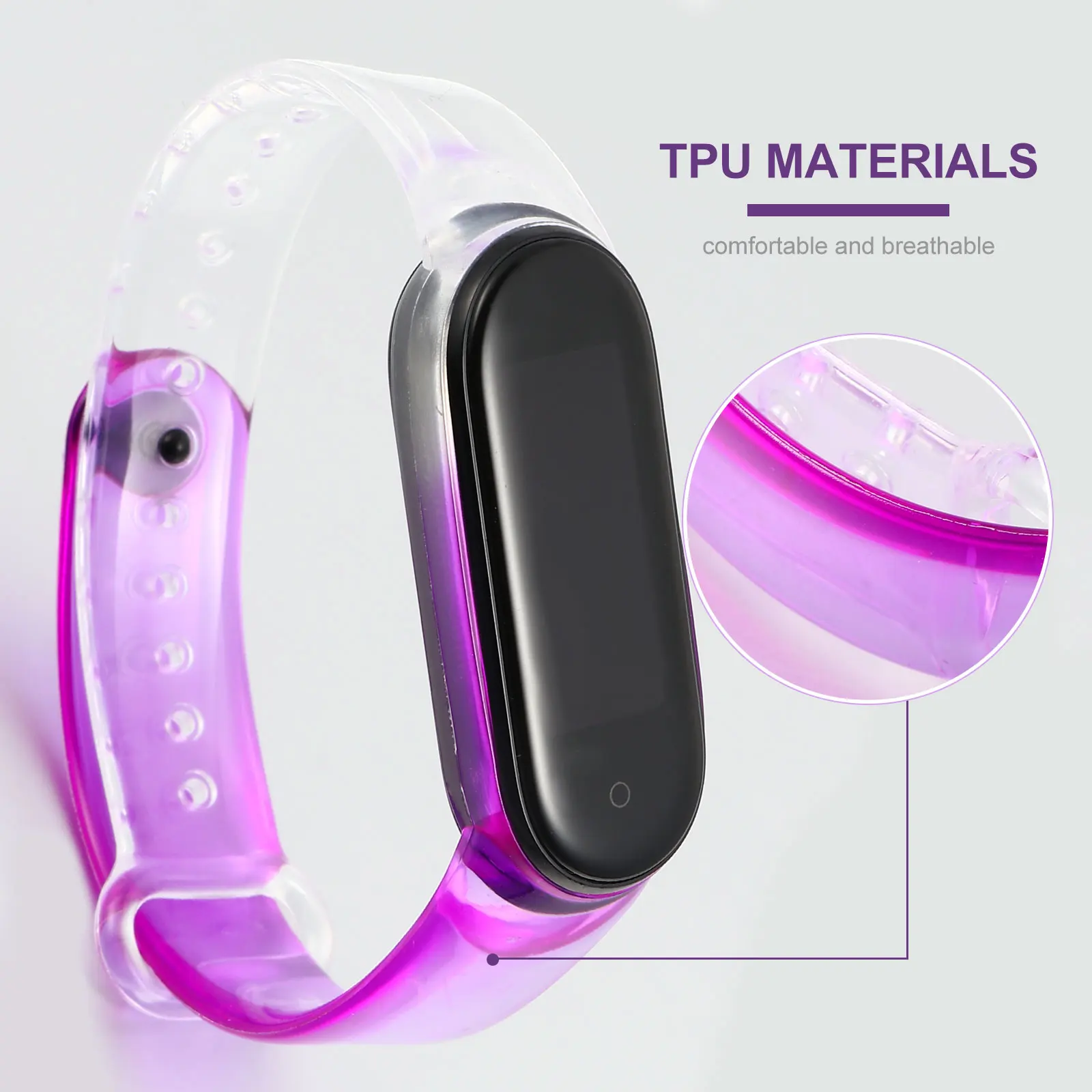 

5 Simple Transparent Strap Tpu Replacement Adjustable Watchband Breathable Comfortable Wristband Fashion