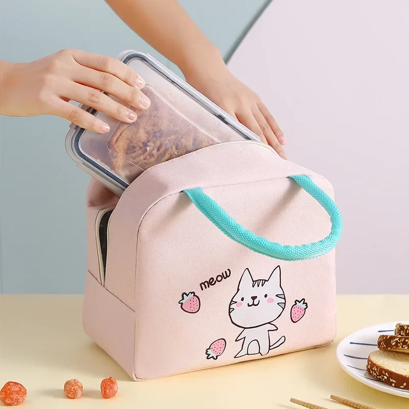 Cartoon Lunch Bag Office Worker with Meal Handbag Insulation Bags Student Lunch Bags for Children Bolsas De Almuerzo Lonchera