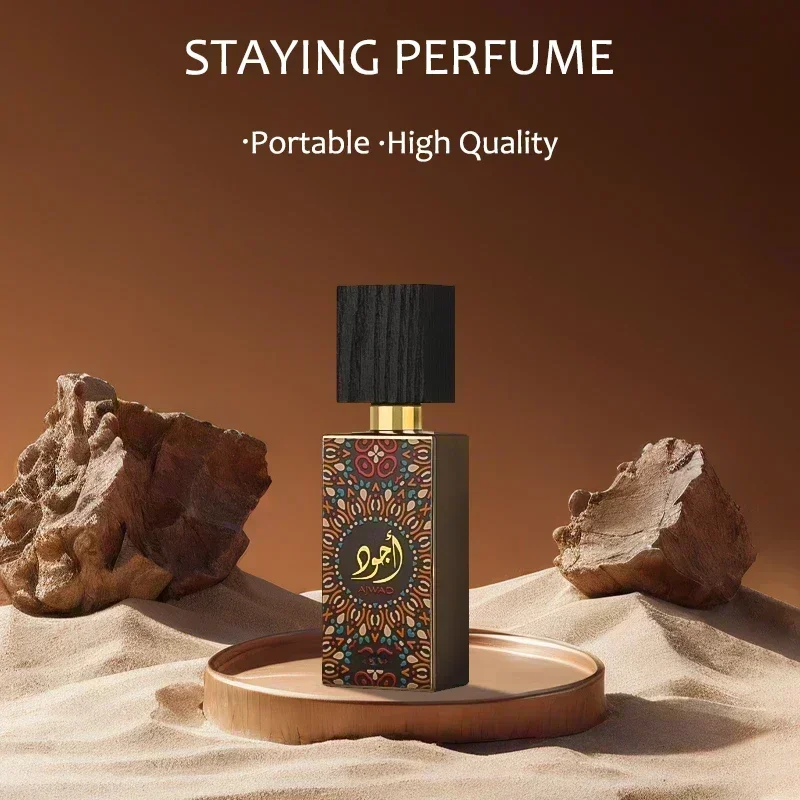 60ml Original Arabian Perfume Long Lasting Pheromone Men\'s Body Spray Pre-Tone Flower Fragrance Medium Tone Jasmine Rose Vanilla