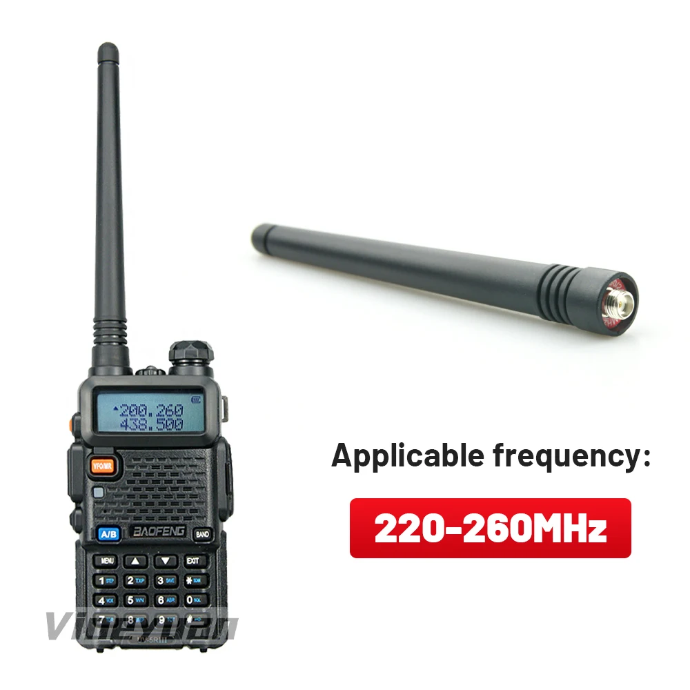 (220-260MHZ) SMA-สายอากาศตัวเมียสำหรับ Baofeng UV-5RIII UV-S9 UV-82T BF-A58S BF-F11 Universal Walkie Talkie FM/145-230/245-260MHz