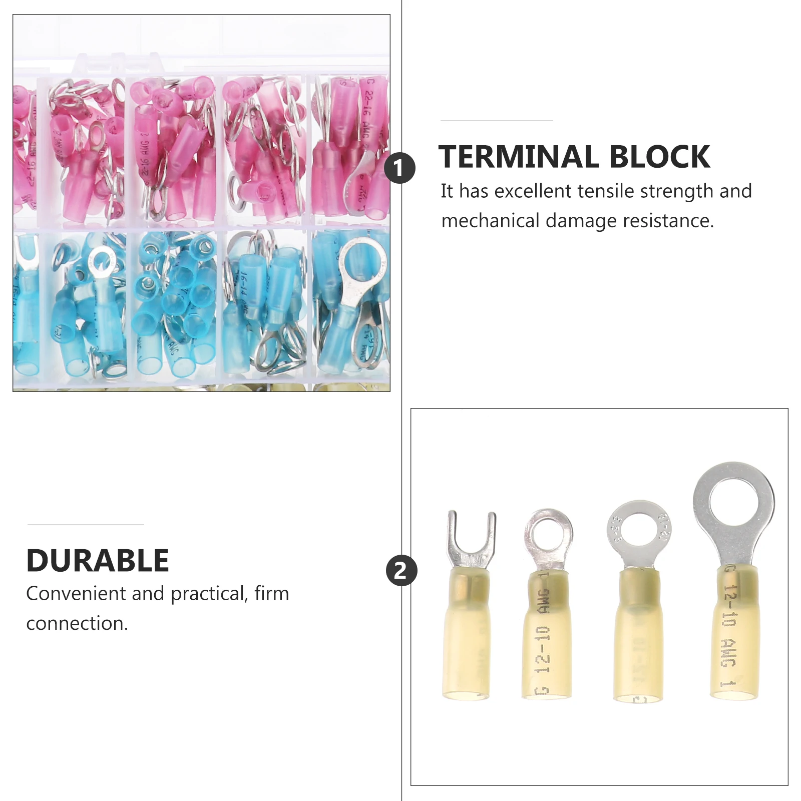 

280 Pcs Heat-shrink Terminal Set Terminals Crimp Connector Insulated Aluminum Alloy Wire