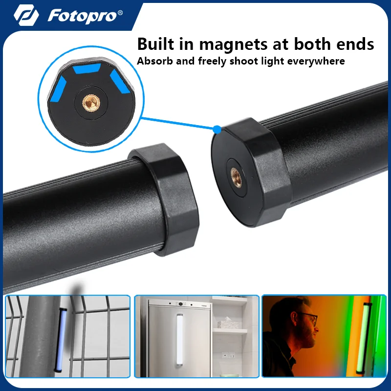 Fotopro FS15 RGB Tube Light batteria e magnete integrati con luce Video a LED a vite da 1/4 ''per l'illuminazione di prodotti fotografici da Studio