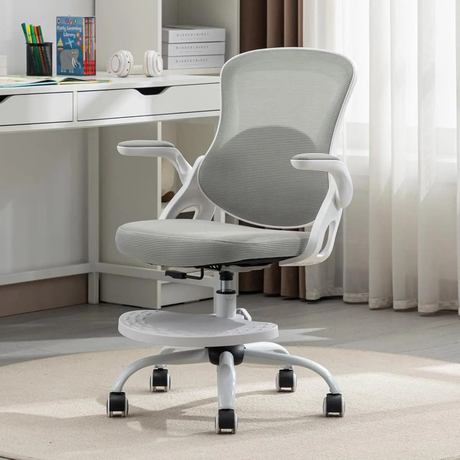 

Kids Desk Chair,Ergonomic Study Chair with Adjustable Height,Swivel Mesh Desk Chair with Wheels,Home Office Chair, Customized