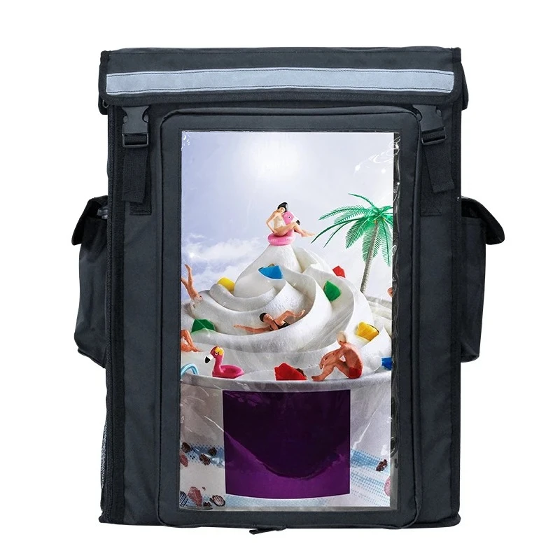 18.5Inch Pizza Delivery Bag Promotional Advertising Digital Signage 1000Nits LCD  Human Walking Backpack Billboard