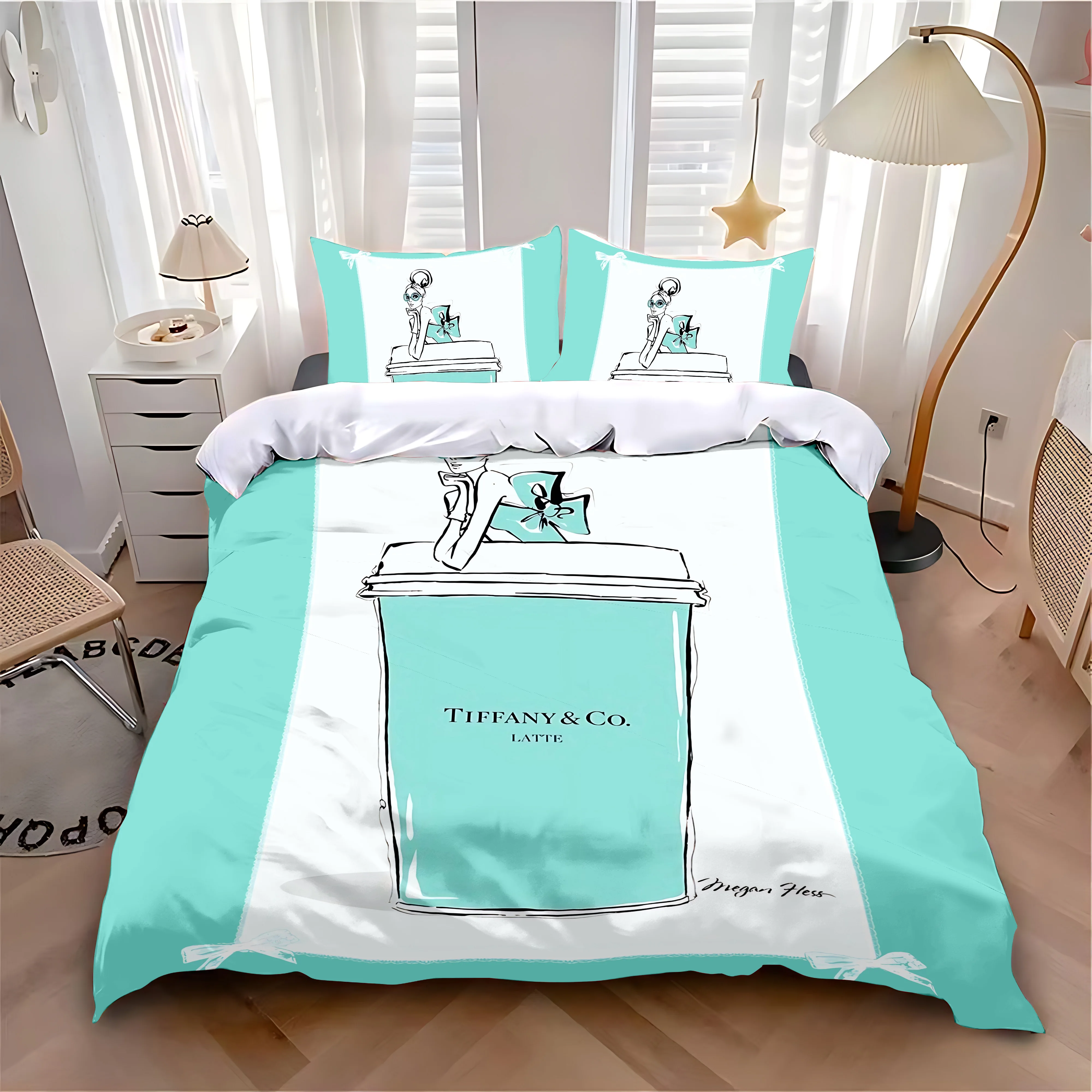 Duvet Cover Pillowcase Bedding Set Hot Fashion Adult Boy Girl Bedroom Decoration Children Single T-Tiffanys Double Large Size