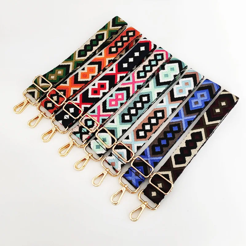 新色ダイヤモンドジャカードワイドショルダーストラップ 3.8 センチメートルシングルショルダークロスボディ交換ロングストラップ女性バッグベルト