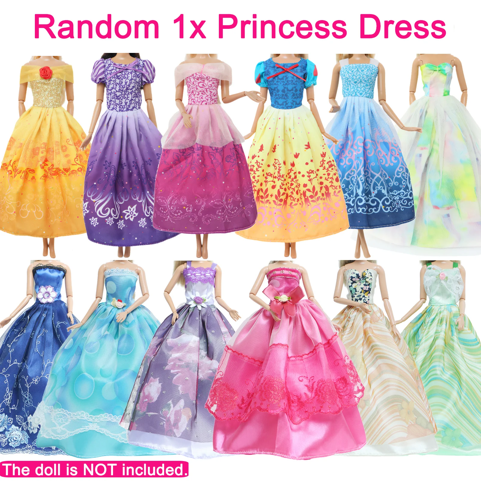 princess dresses for dolls Emily Rose 18 inch Doll Clothes for American Girl Dolls | Princess Cinderella Ball Gown Doll Dress with Sparkly Glass Slippers Doll Shoes