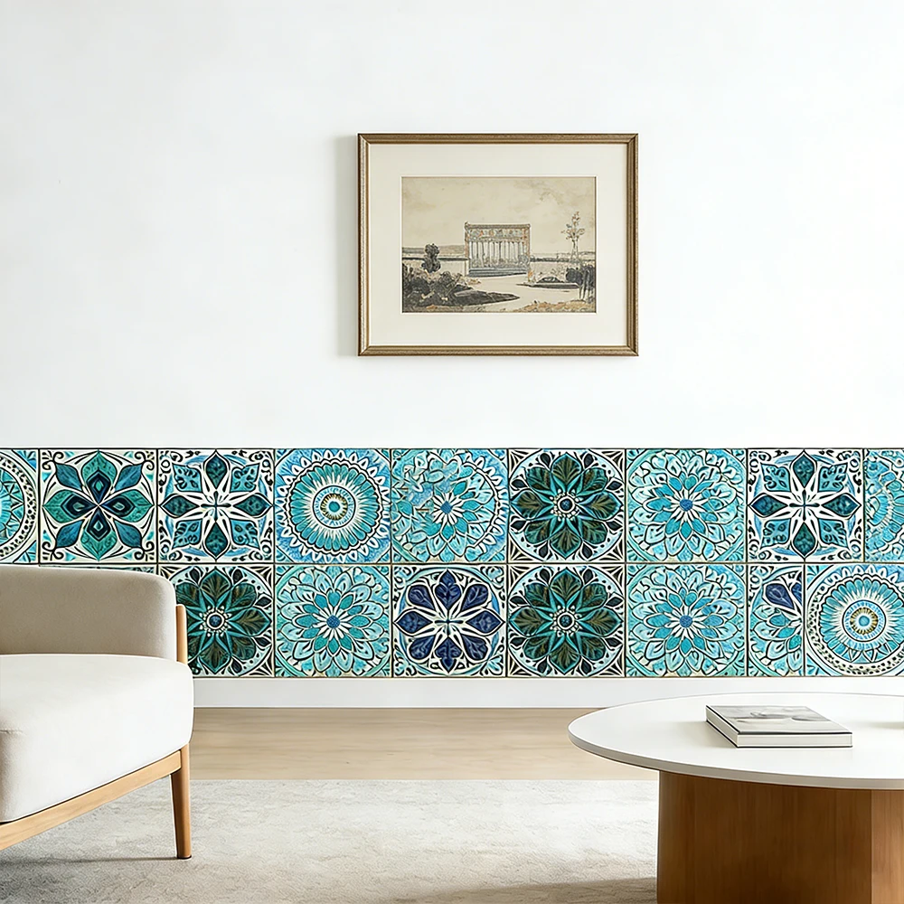 

Mandala Crystal Hard Film Wall Sticker Waterproof PVC Self-Adhesive Decal for Kitchen Bathroom Wardrobe Home Decor Tiles Sticker