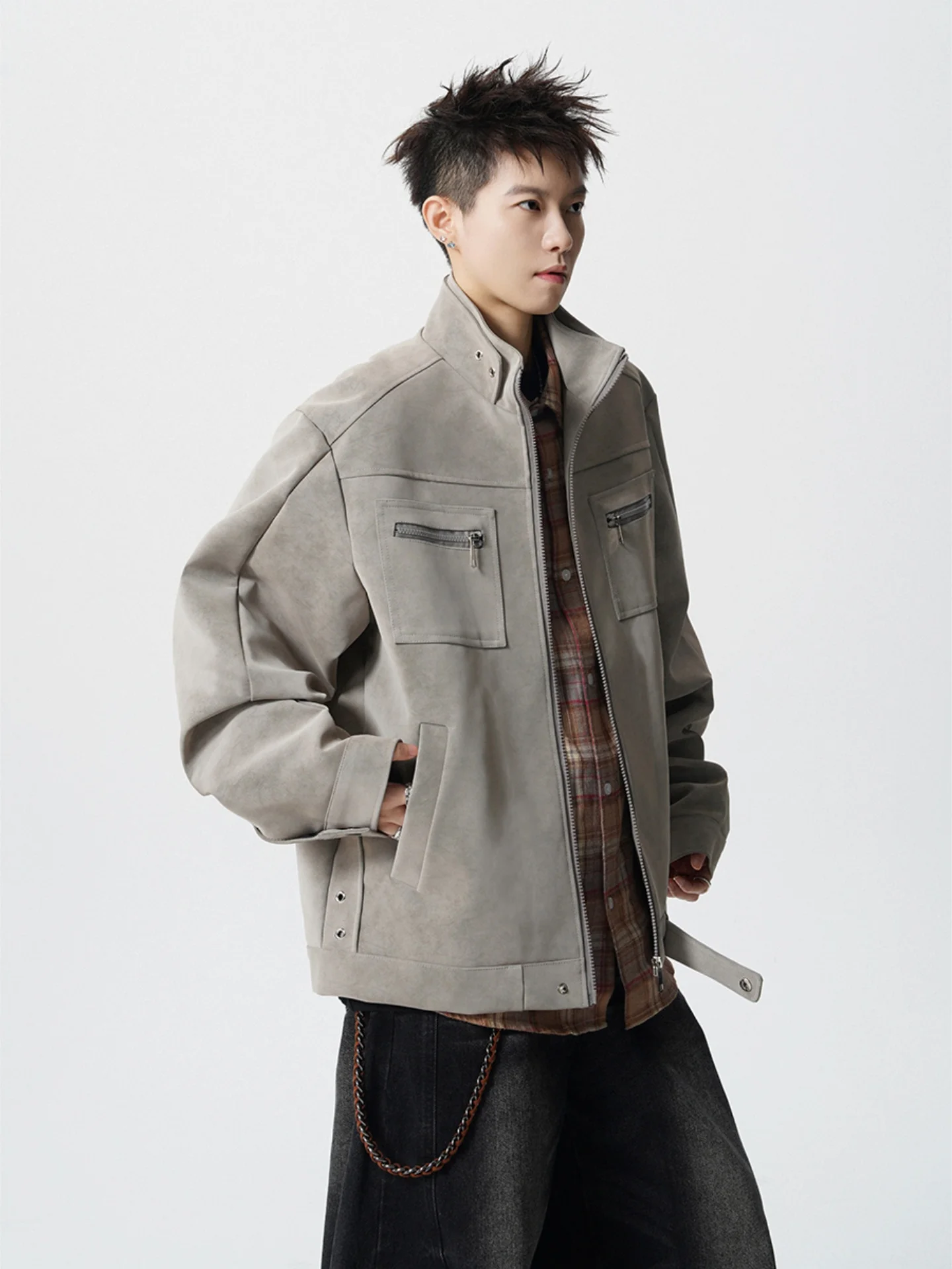 

Мужская куртка American Sle Workwear из окрашенной искусственной кожи с воротником-стойкой, осенне-зимняя верхняя одежда для молодежи, износостойкая, модная