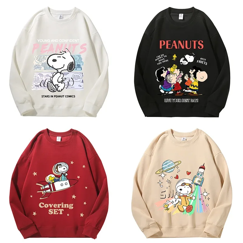 Snoopy Adult Cotton Sweatshirts Women Men Clothes Warm Comfortable Fashion Cartoon Anime Graphic Print Sweatshirt Party Gifts