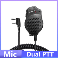 Baofeng Microphone UV-82 Dual PTT Speaker Shoulder Mic Tangent Headset For DM-1701 UVK5 UVK6 UV17 Pro UV5RH UV-18i Walkie Talkie