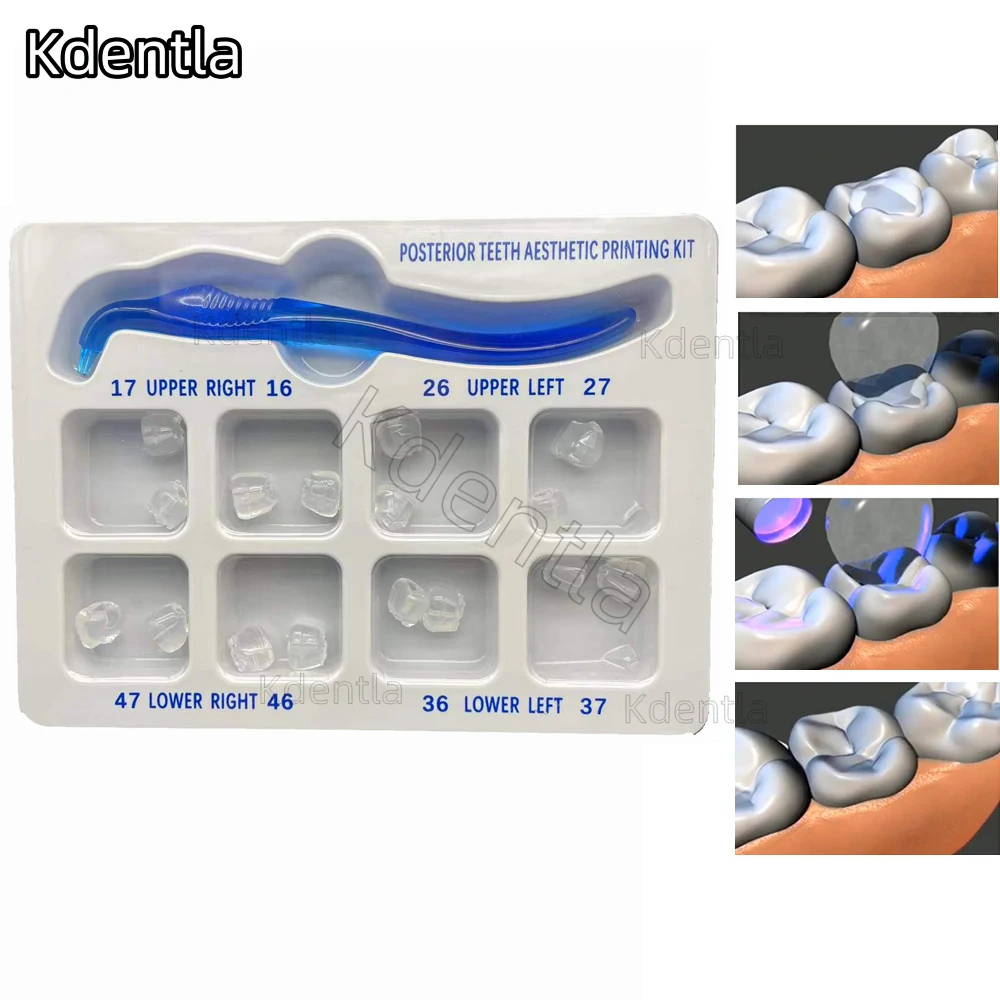 2sets Dental Orthodontic Posterior Teeth Aesthetic Printing Kit Printing Restoration Teeth Quick Built Dentistry tools Material