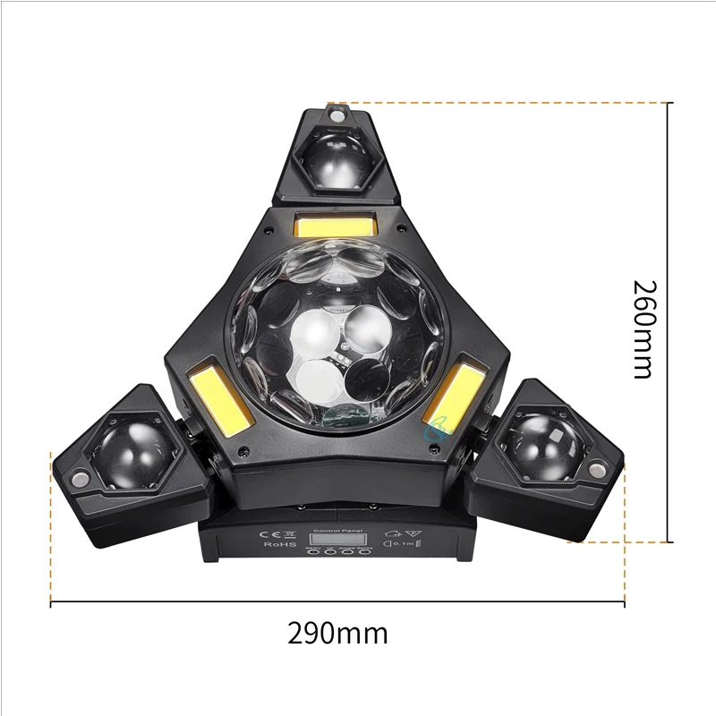 LED 80W Full Color Laser Rotating Moving Head Light  Golden Strobe Lights DMX512 Stage Disco Music Party